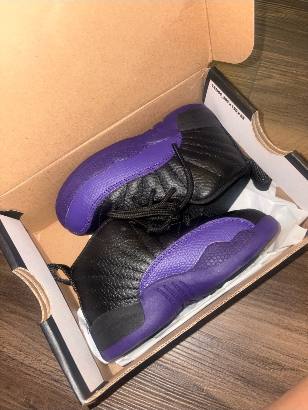 Jordan Kids Black and Purple High-Top Sneakers